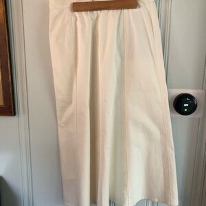 Uniqlo Cream Pleated Midi Skirt Casual A-line